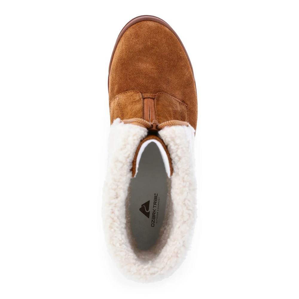 Ozark Trail‎ Women's Size 7 Wedge Waterproof Boots Faux Fur Cuff Front Zipper - Picture 3 of 5